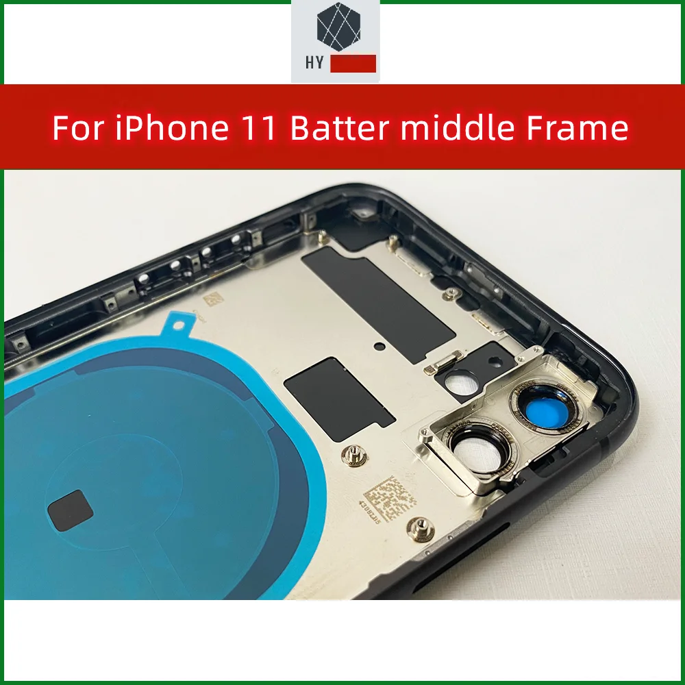 Rear Housing Assembly For iPhone 11 With Battery Back Cover+Middle Chassis Frame+SIM Tray+Side Key Parts+Tools+Adhesive