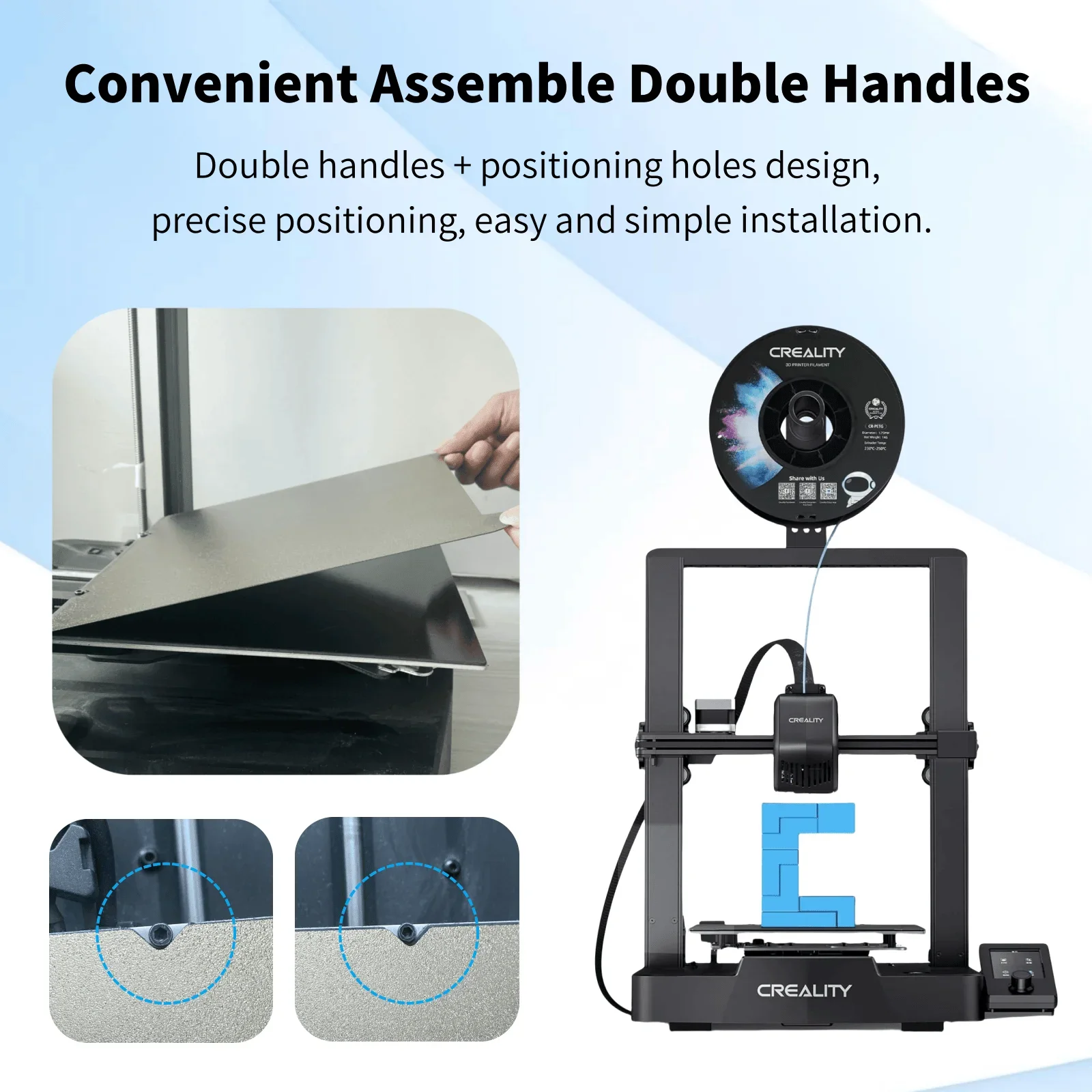 Para ender 3 s1 pro/ender 3 v3 se/nder 5 s1 placa de construção 235x235mm k1 k1c pei folha dupla face k1 peo pet mola chapa de aço