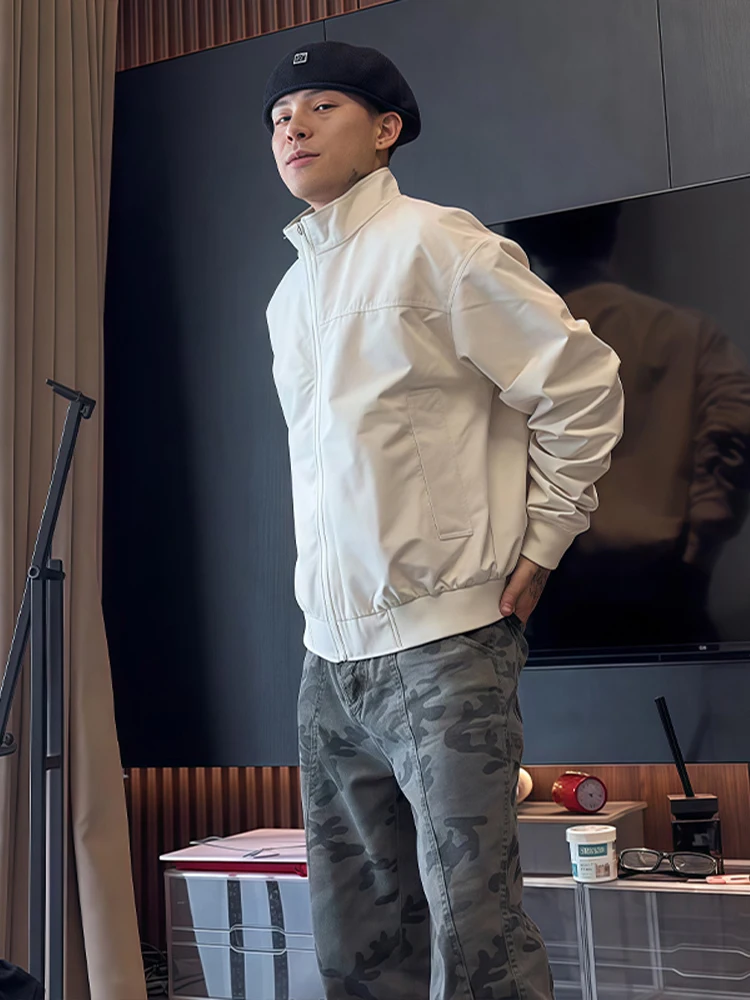 

Cleanfit American Sle Stand Collar Jaet Men's ort Pilot Cotton Coat Spring Autumn Trendy Haome Outerwear