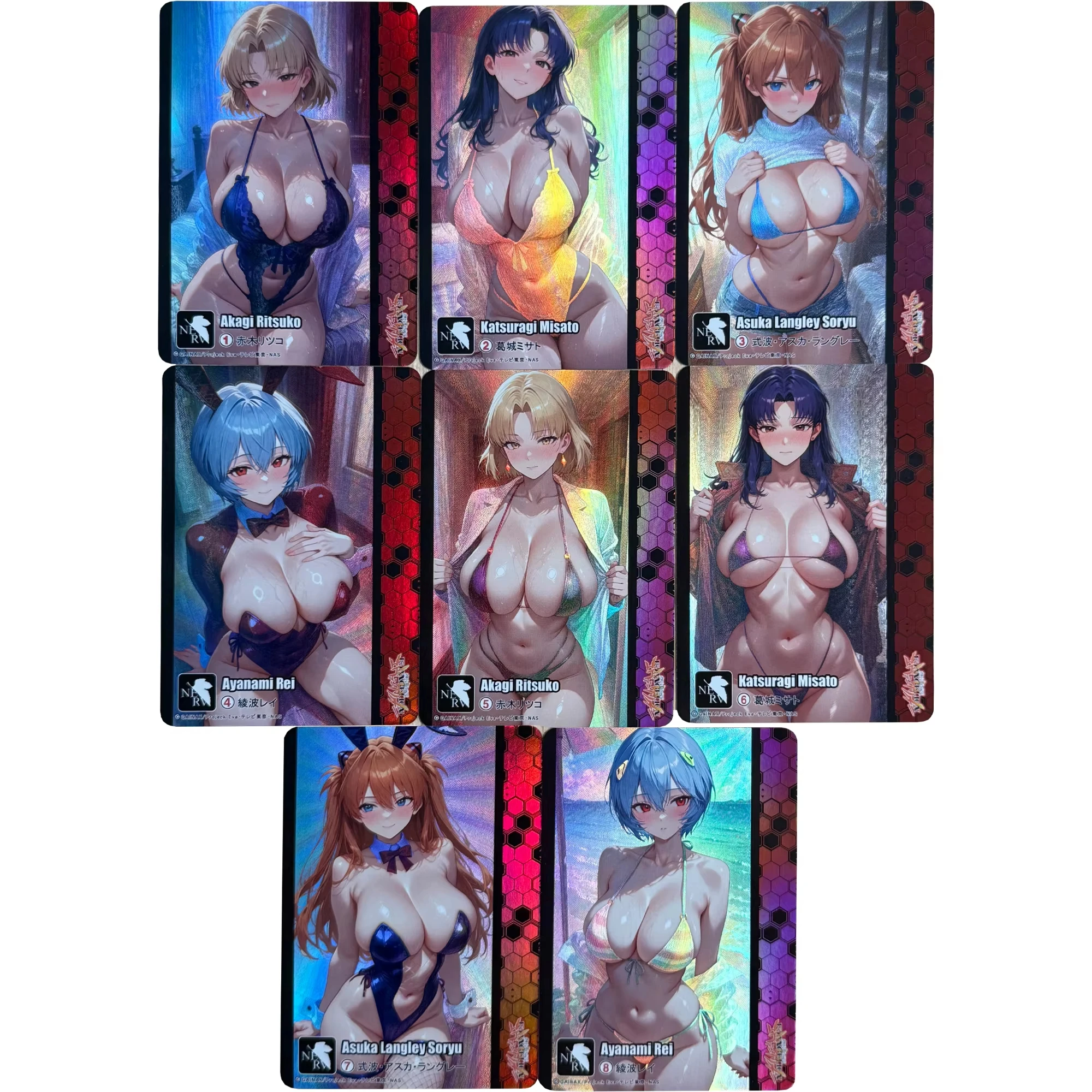 5 قطعة/المجموعة DIY ACGLive2D ناكانو ميكو ونينو ملابس السباحة سلسلة حك بطاقات فلاش لمجموعة أنيمي الكلاسيكية هدية لعبة