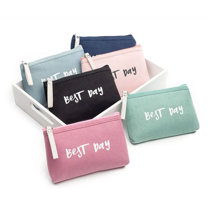 Korean Small Makeup Bag for Women Cosmetic Storage Bag Portable Toiletry Bags Female Beauty Case Solid Color Cosmetic Pouch