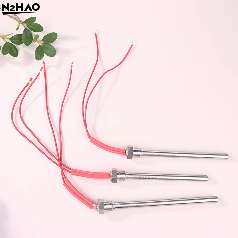 Tubo de calentamiento/encendido de resistencia caliente plateado y rojo de 300W/350W 220V para estufa de pellets, 140/150/170MM