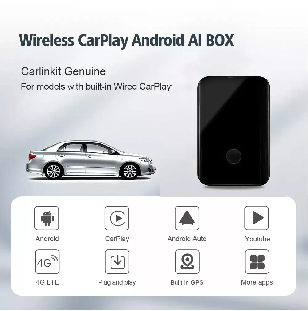 Wireless CarPlay Adapter for iPhone Apple CarPlay Dongle for OEM Wired Car Play Cars Convert Wired to Wireless Car Play ai box A