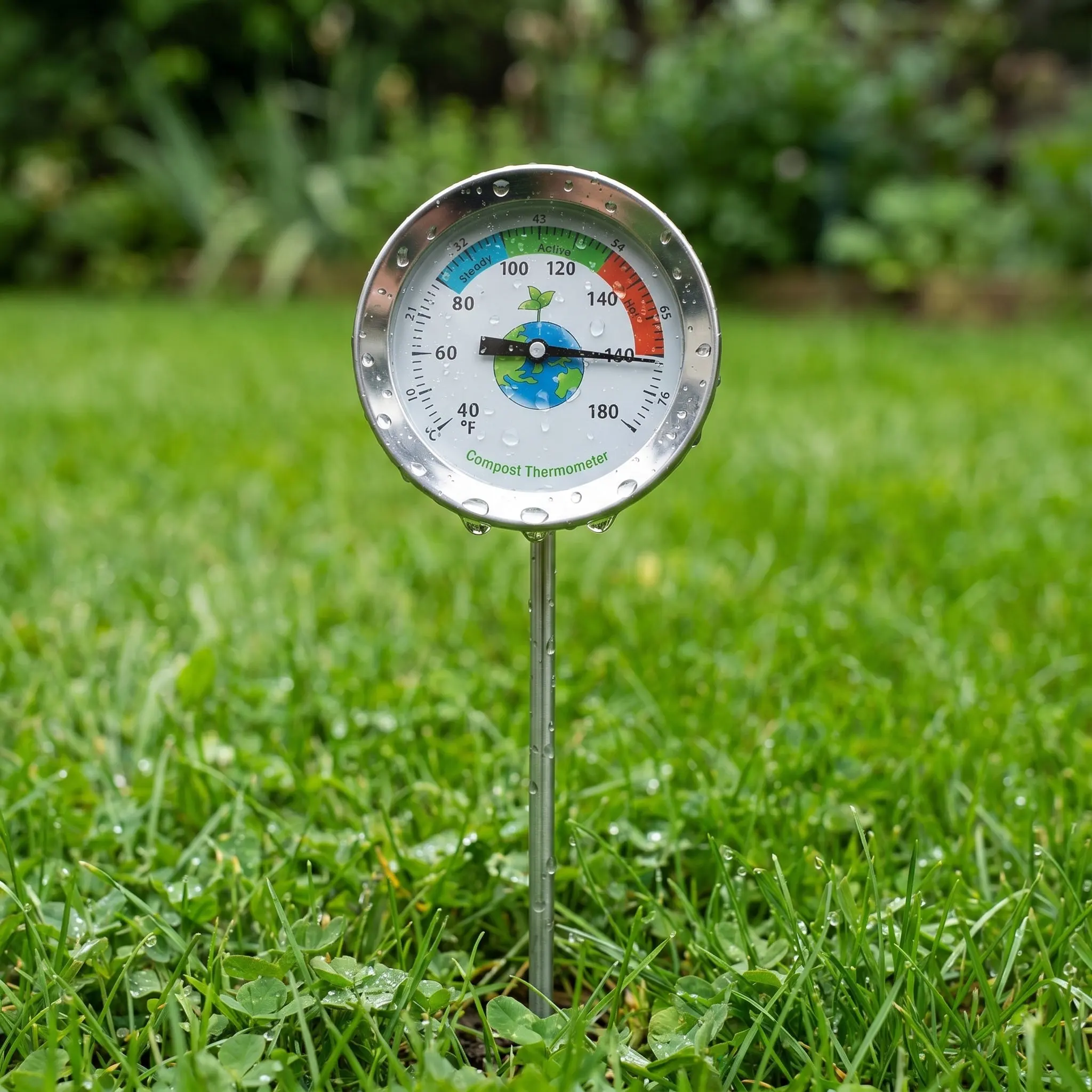 1Pcs Soil Thermometer Colorful Waterproof Compost Thermometer High Precision Probe for Garden Greenhouse Soil