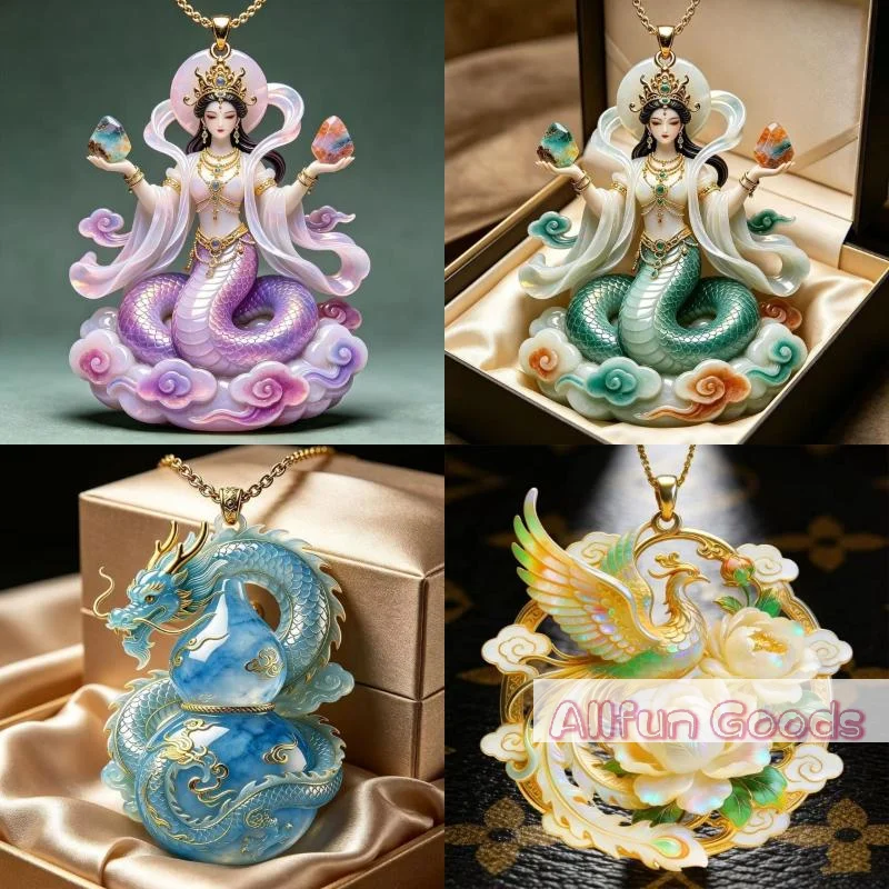 [TG835]1Pcs Exquisite Nine Tailed Fox Peony Pendant Necklace Fashion Jewelry Accessories Gift For Friends Women Daily Party
