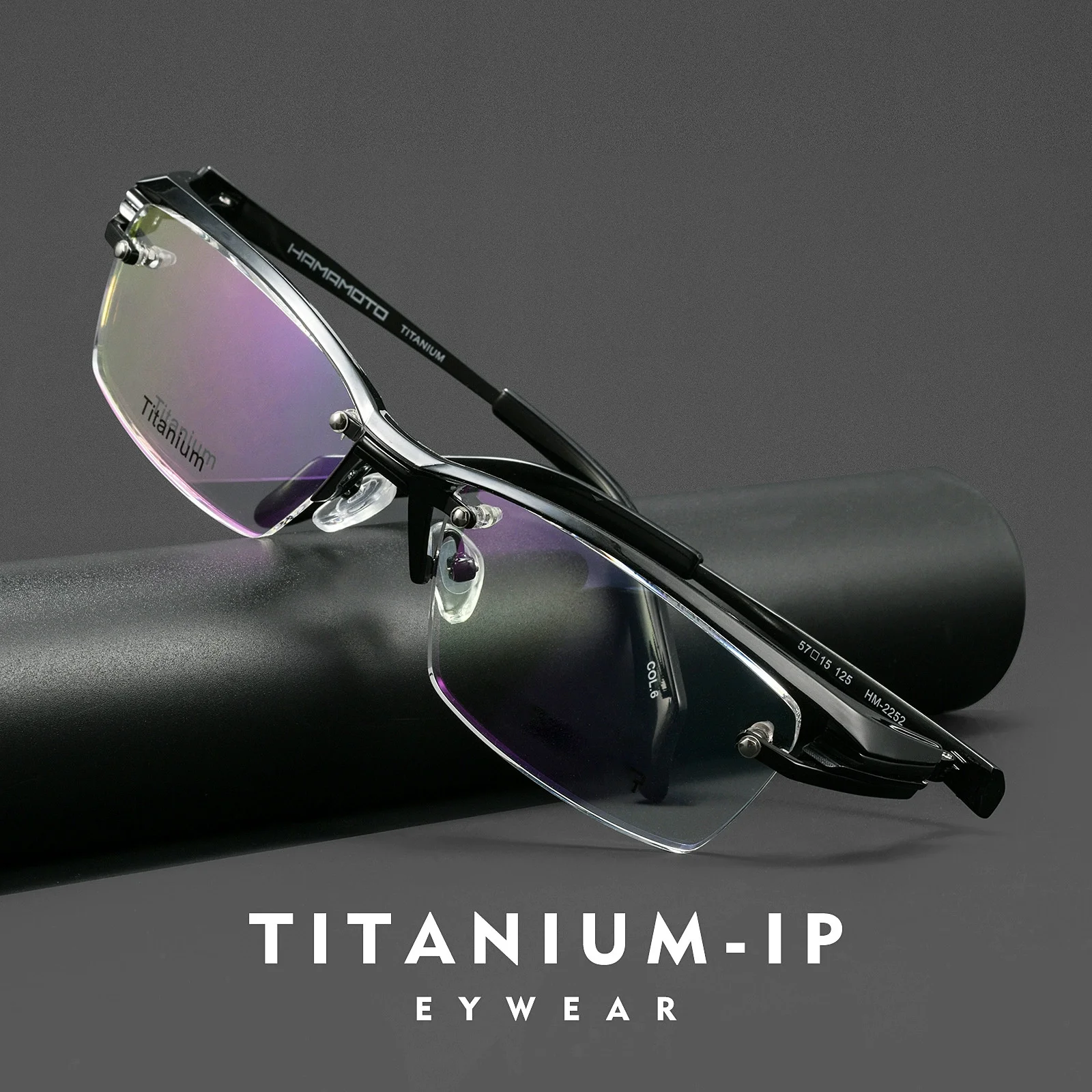 

Мужские полуоправные очки EYELUYAN из чистого титана, оправа для очков с диоптриями, высококачественные HM2252