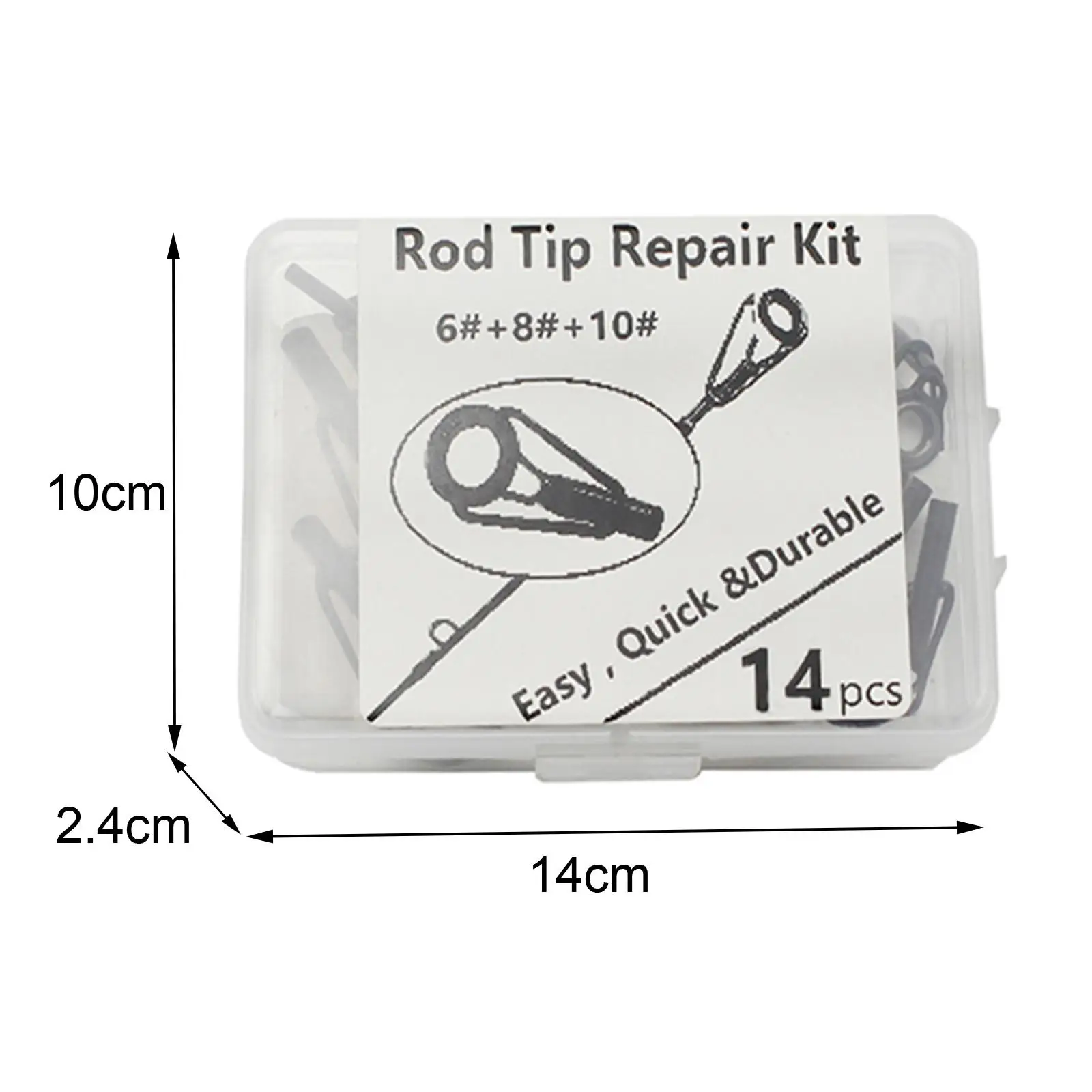 طقم إصلاح طرف قضيب الصيد من الفولاذ المقاوم للصدأ، حلقات توجيه من السيراميك مع