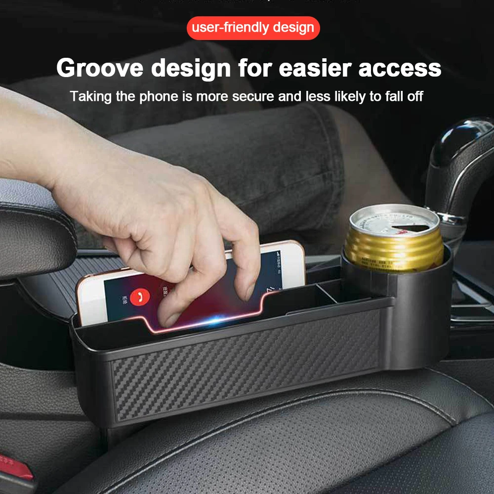 Car Seat Crevice Gaps Storage Box Seat Organizer Gap Slit Filler Holder For Wallet Phone Slit Pocket Car Storag Box Universal