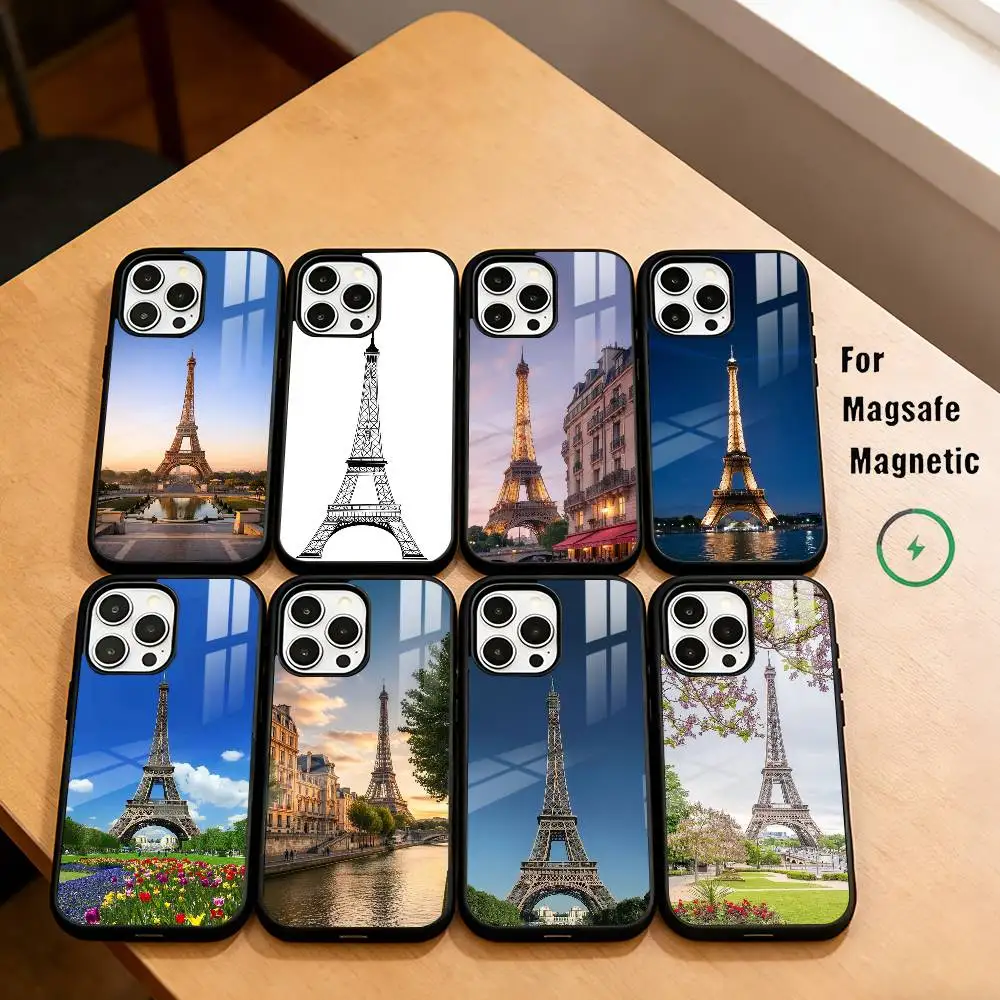 

Paris Eiffel Tower F-France Phone Case For iPhone17,16,15,14,13,12,11 Plus,Pro Magnetic For Magsafe Wireless Charging