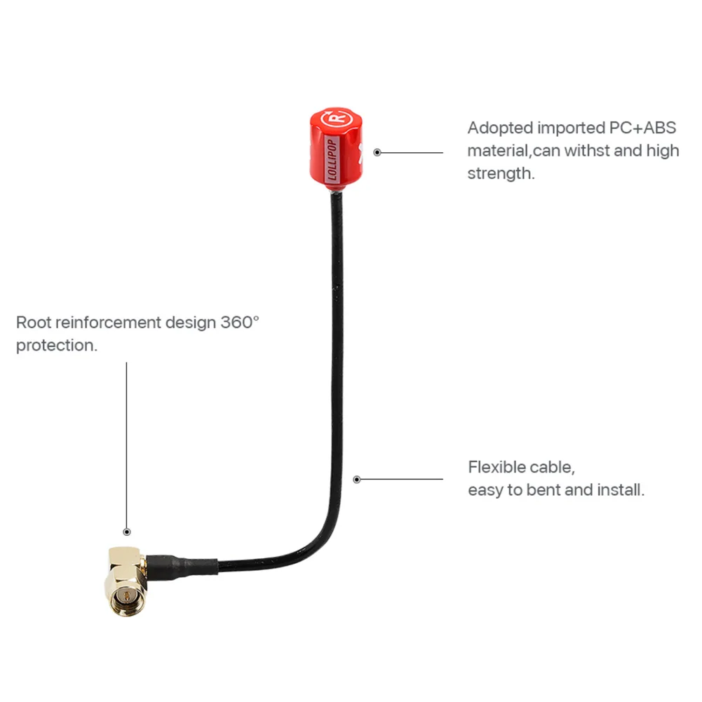 Foxeer Micro Lollipop 5.7G ricevitore di trasmissione di immagini occhiali Video segnale Antenna estesa versione lunga ago interno SMA