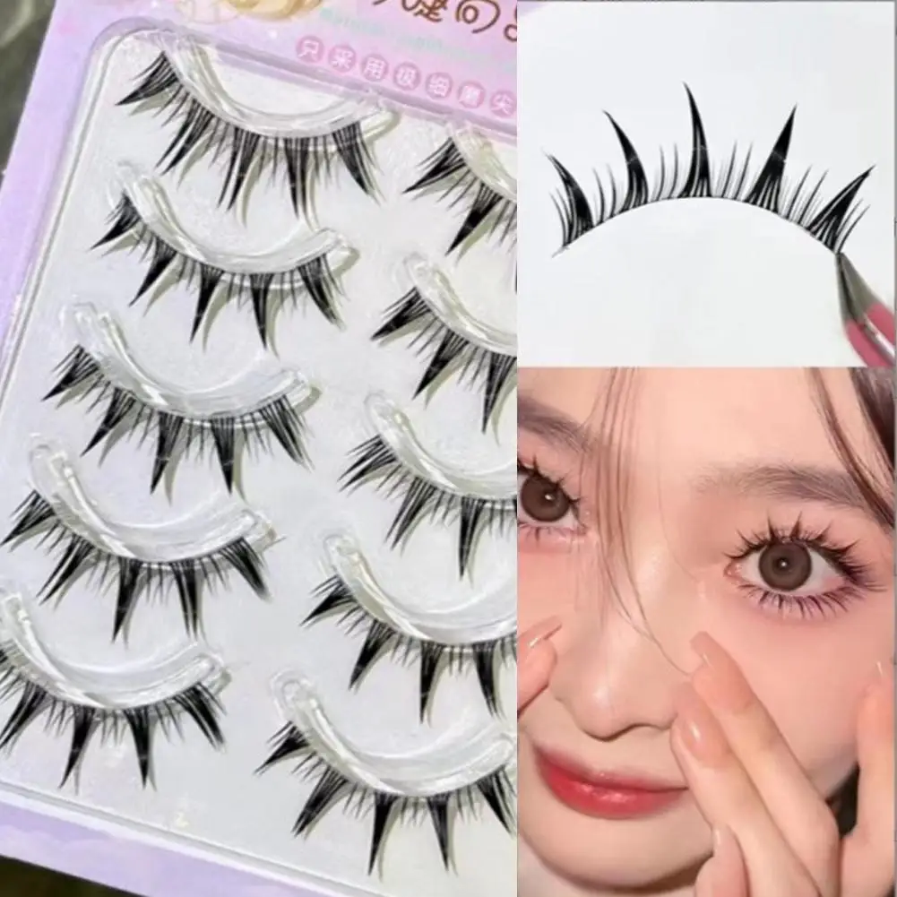 透明な細い幹つけまつげナチュラル厚い下まつげマンガスタイルまつげエクステンションアイメイクツール