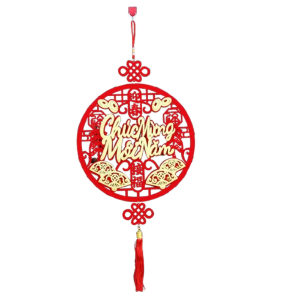 

Chinese Style Vietnamese New Year Pendant Traditional Red 2025 Snake Year Ornament Blessing with Tassel Fu Character Pendants