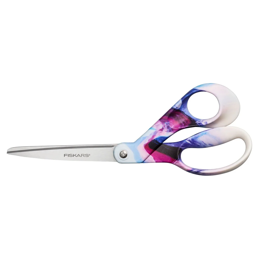 All-Purpose Stainless Steel Scissors 8 Inch Ergonomic Handle Precision Ground Blades Bent Design Crafting Tools Adults