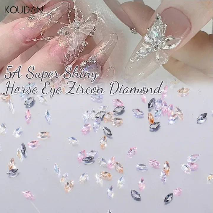 50Pcs Nail Art Rhinestones Decorations Shiny Zircon Nail Gems Ice Translucent Cognac Colorful Diamond Manicure Accessories