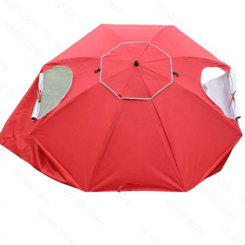 2.4 Meters with Window Breathable Windproof Outdoor Portable Beach Fishing Dual-purpose Tent Umbrella Beach Umbrella