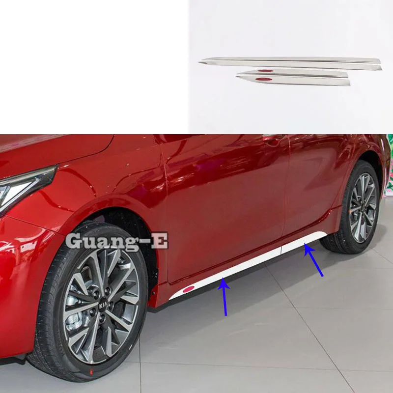 

Стильная крышка из нержавеющей стали, боковая нижняя нижняя дверная отделка кузова, полоса лампы, 4 шт. для Kia K3 Forte Cerato 2019 2020 2021 2022