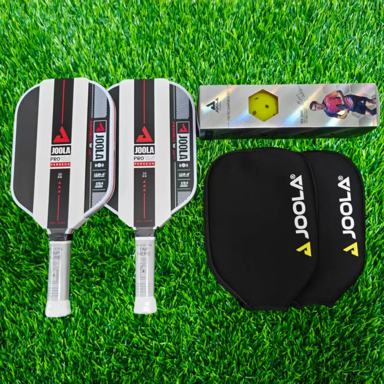 

JOOLA Ben Johns Perseus / Agassi Pro IV Набор двойных ракеток 16 мм, сертифицированные USAP, высокопроизводительные профессиональные лопасти для пиклбола