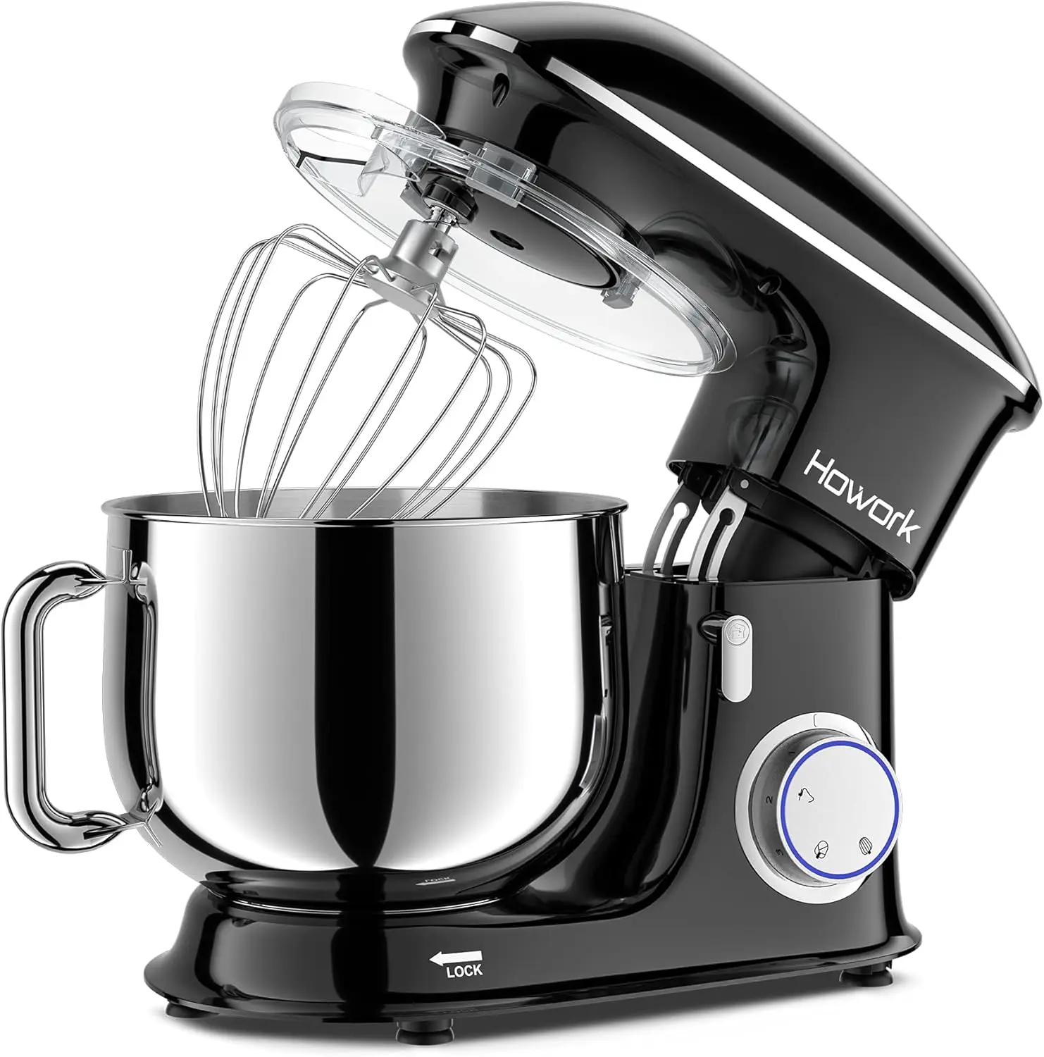 

8.5QT Stand Mixer, 660W 6+P Speed Tilt-Head, Electric Kitchen Mixer With Dishwasher-Safe Dough Hook, Beater, Wire Whip, Black