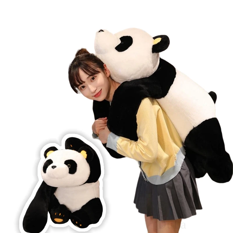 60-120cm Lying Giant Panda Plush Toys Soft Sleep Hug Pillow Cartoon Animal Bear Stuffed Baby Doll Classic Kids Birthday Gifts