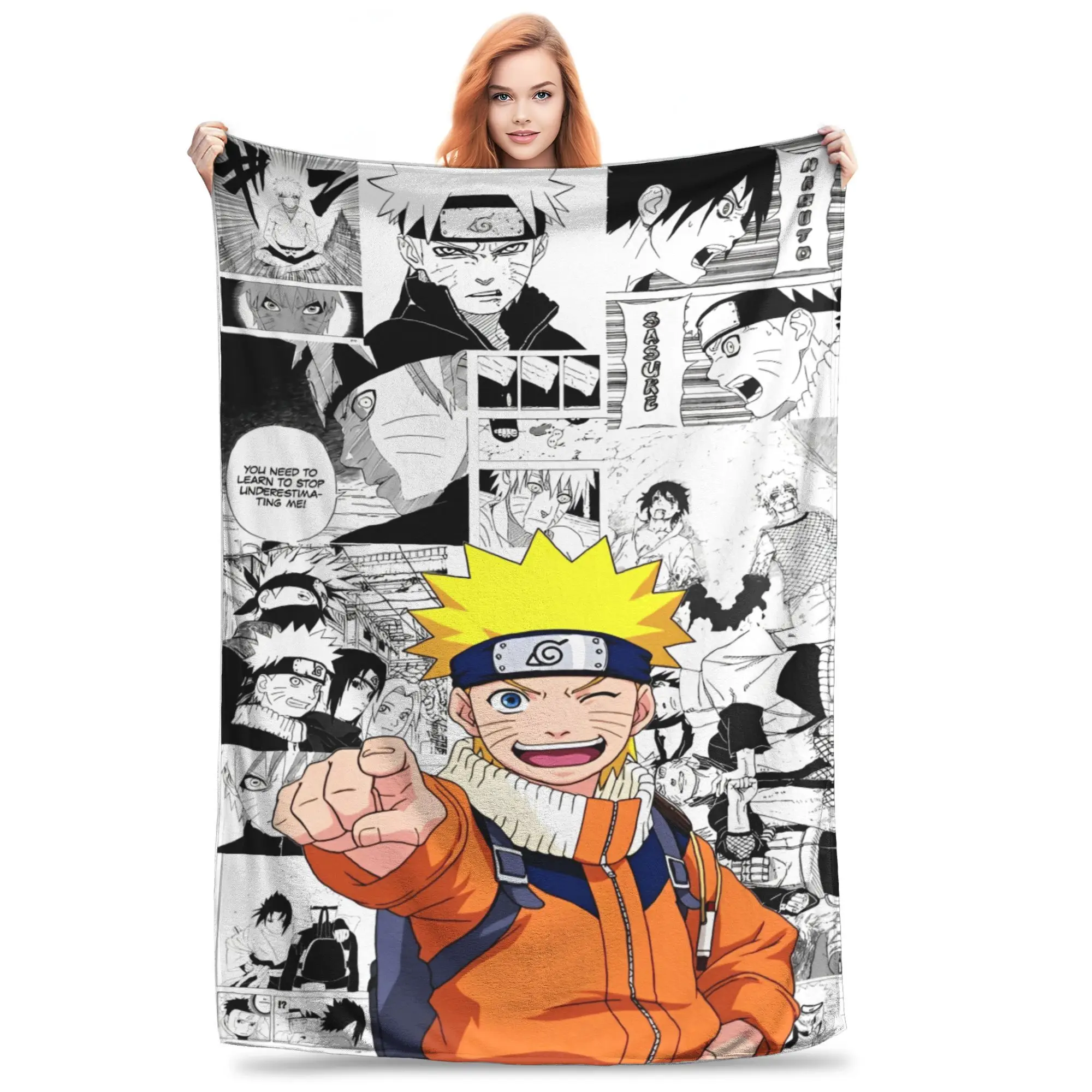

narutos anime Uzumaki cartoon Blanket Multi-size Super Soft Cozy Throw Blankets for Sofa Couch and Bed