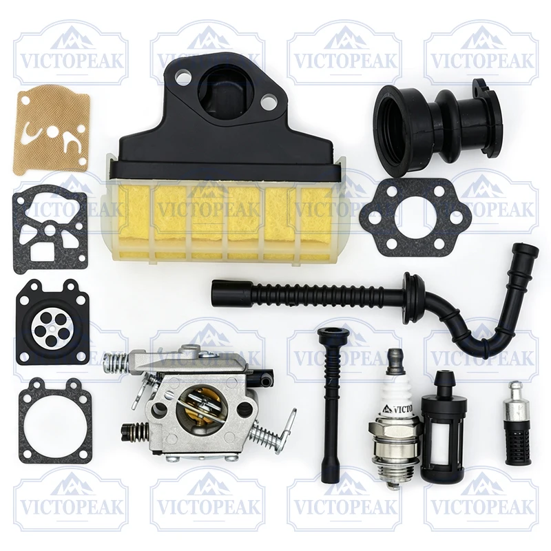 Replacement Carburetor Spark Plug Kit For 021 023 025 MS210 MS230 MS250 Chainsaw Petrol Saw Gasket Parts