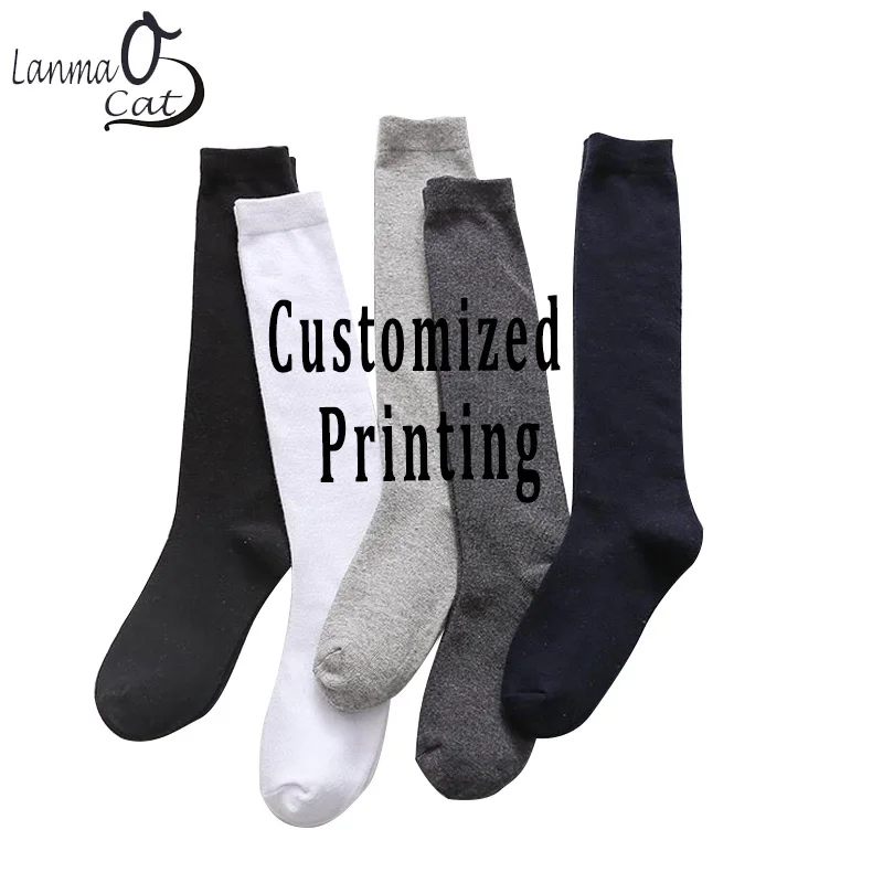 Long Socks For Men Cotton Leg Socks Custom Printing Cotton Long Socks Solid High Knee Terry Socks Long Stockings Leg