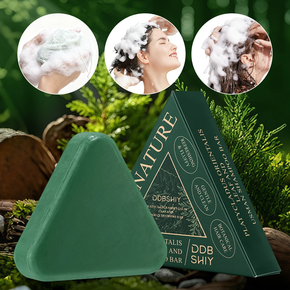 صابون شامبو عشبي من Platycladus يحارب بقوة قشرة القشرة ويقوي جذور الشعر والتحكم الفعال في الزيت ويمنع تساقط الشعر شامبو صلب #1