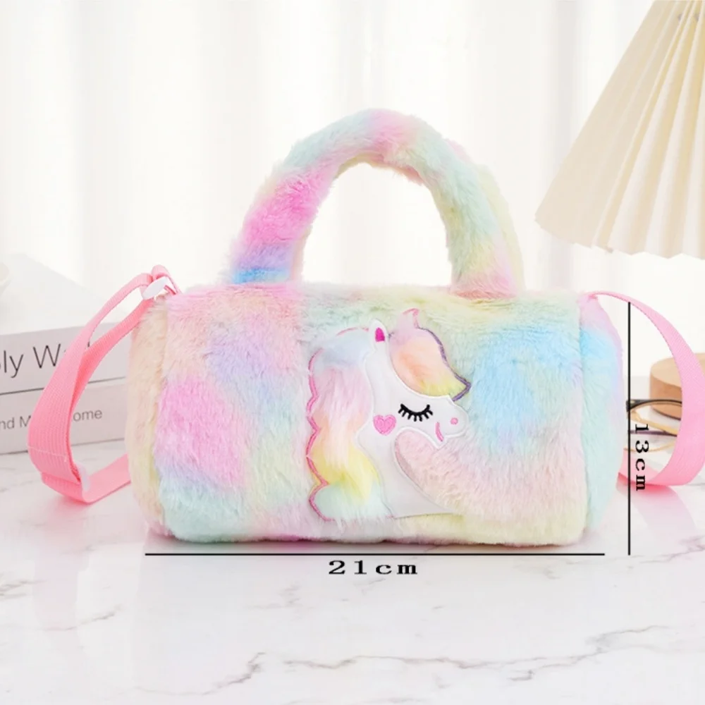 

Large Capacity Crossbody Bag Charming Handbag Colorful Unicorn Bag Soft Plush Shoulder Bag For Children'S Essentials Holidays
