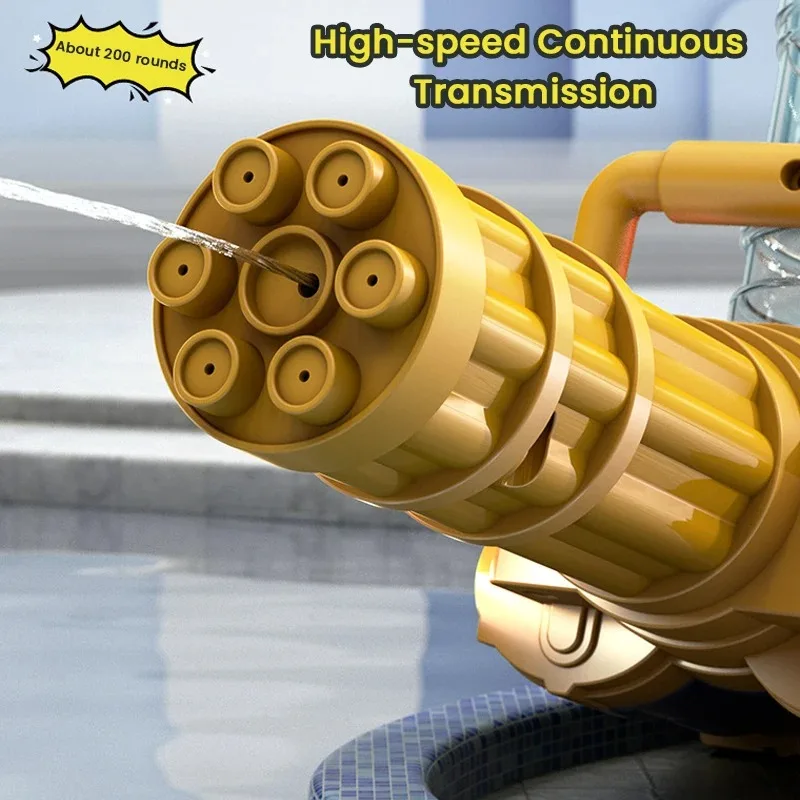 Electric continuous firing Gatling water gun with large capacity and long range for outdoor water fights