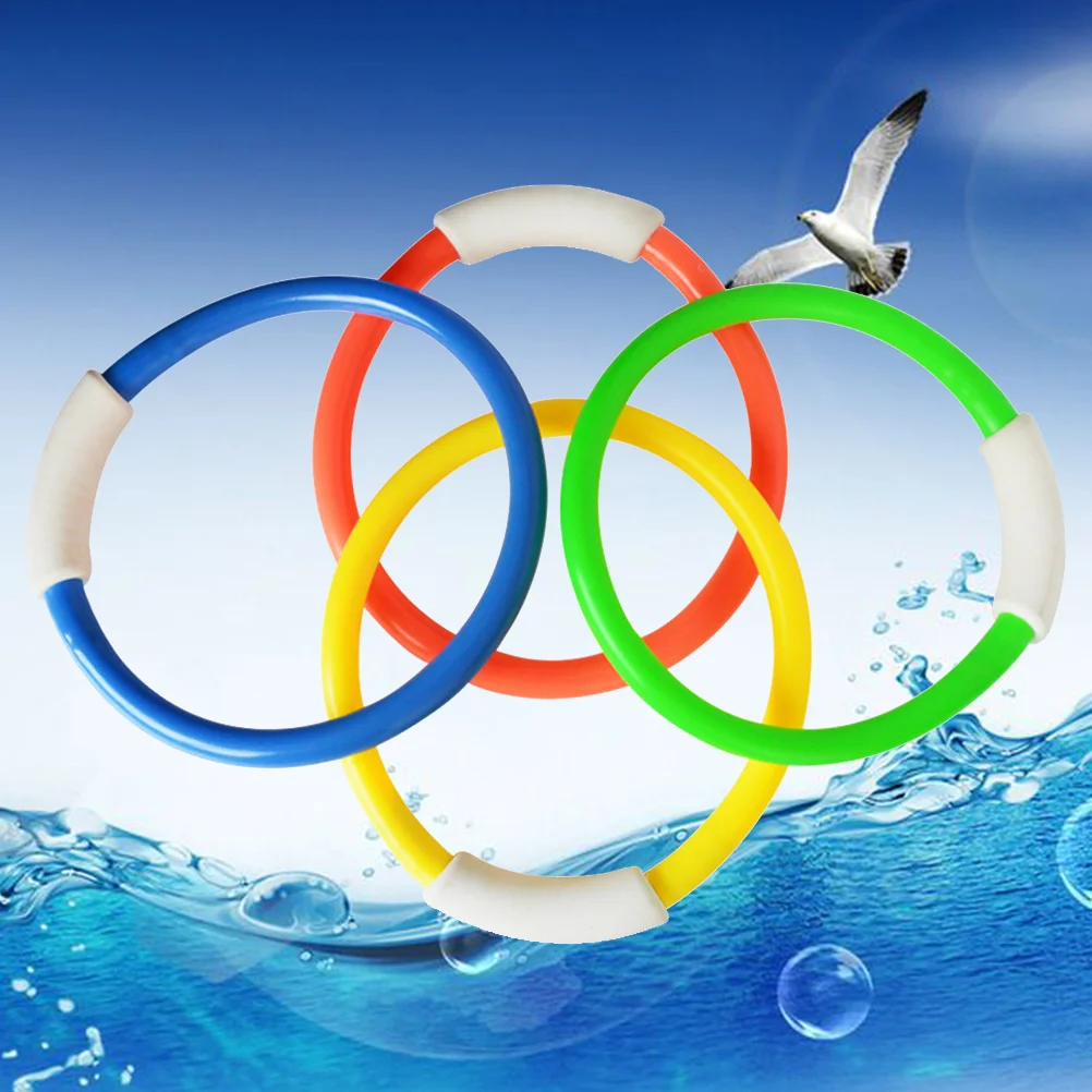 

4pcs Kids Toys Underwater Swimming Diving Sinking Pool Toy Rings For Kid Children