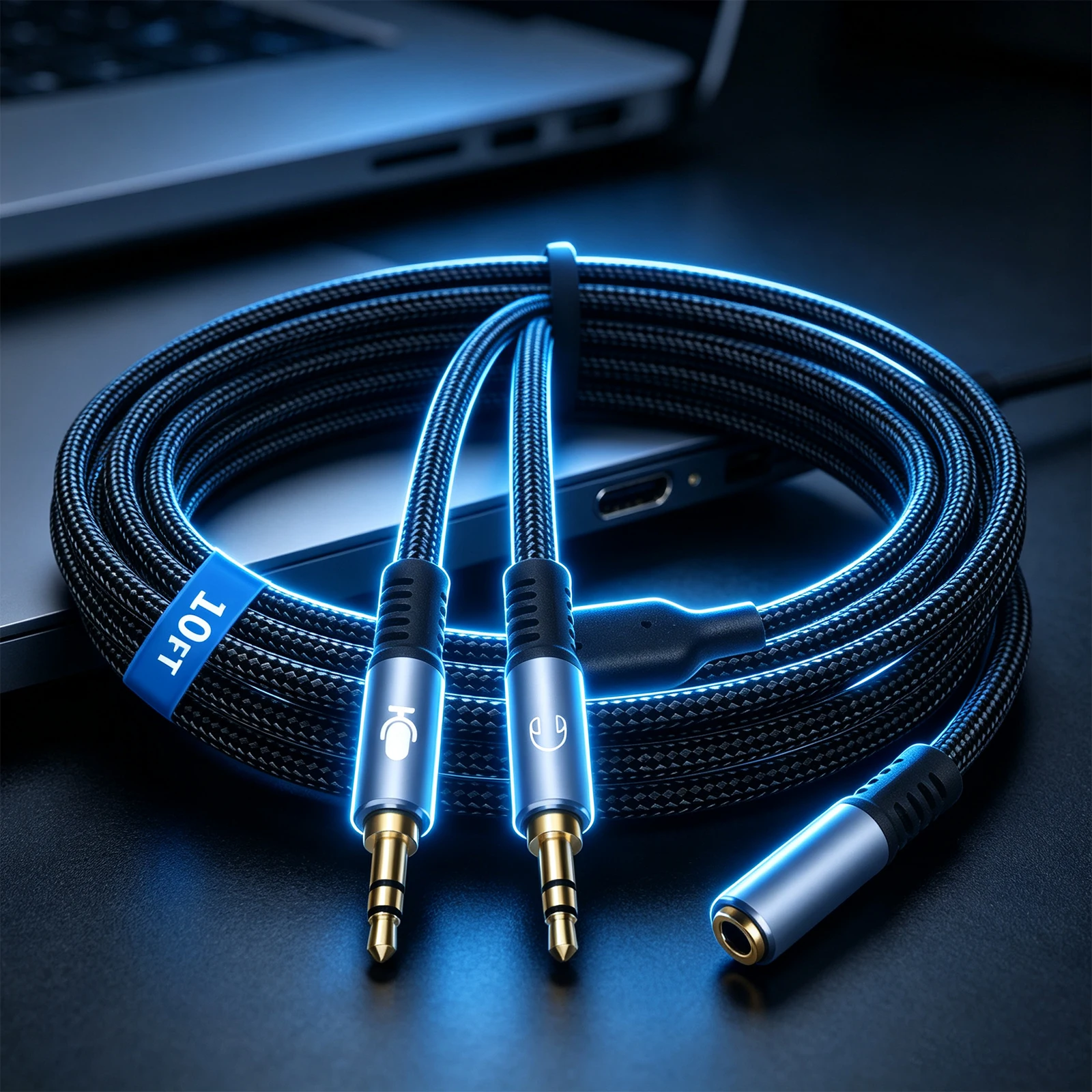 Headphone Mic Audio Y Splitter 3.5mm Female To Dual 3.5mm Male Gold-Plated Design & Universal Compatibility for Computer