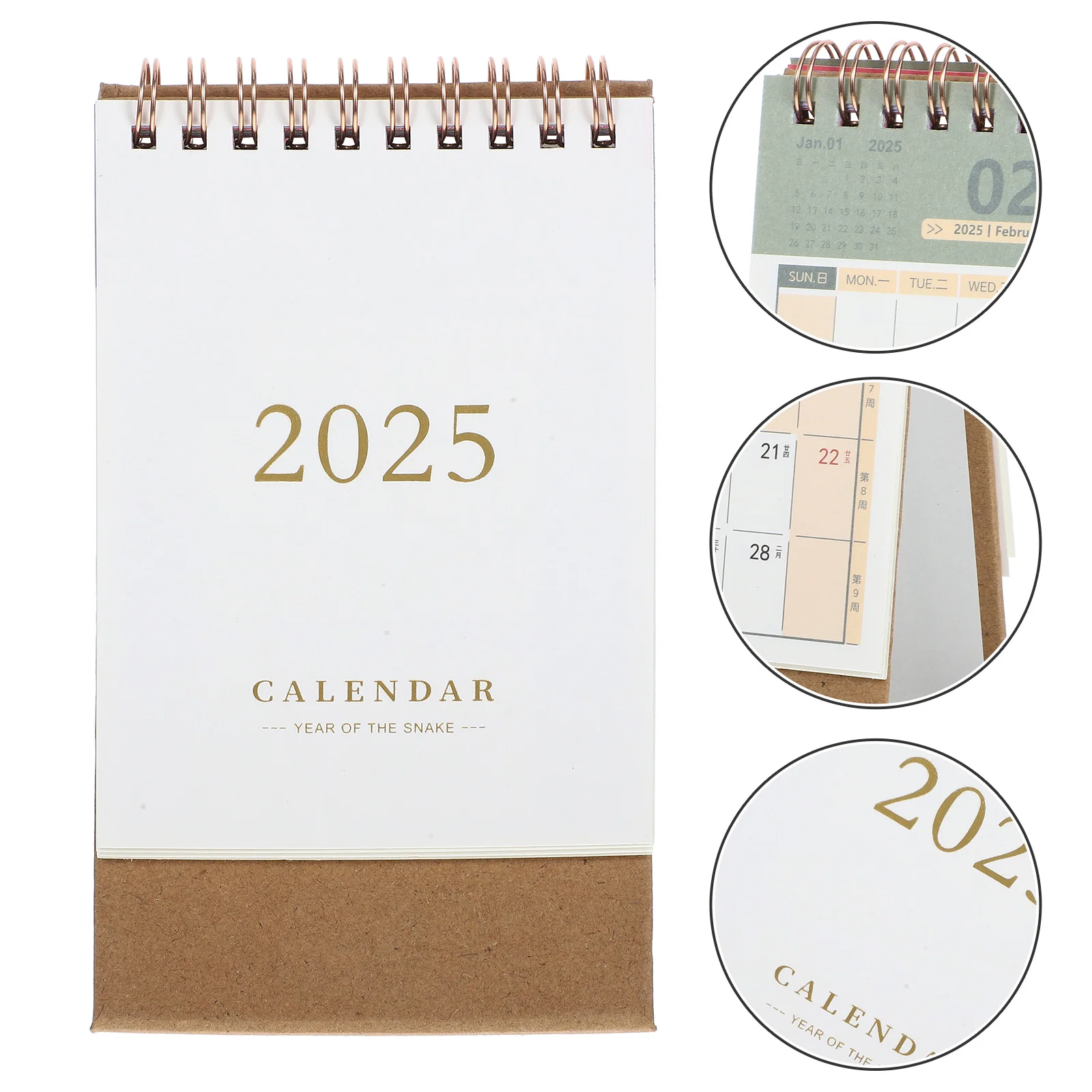 

2025 Desk Calendar Month Spiral Delicate Academic Paper Standing Daily Use Household