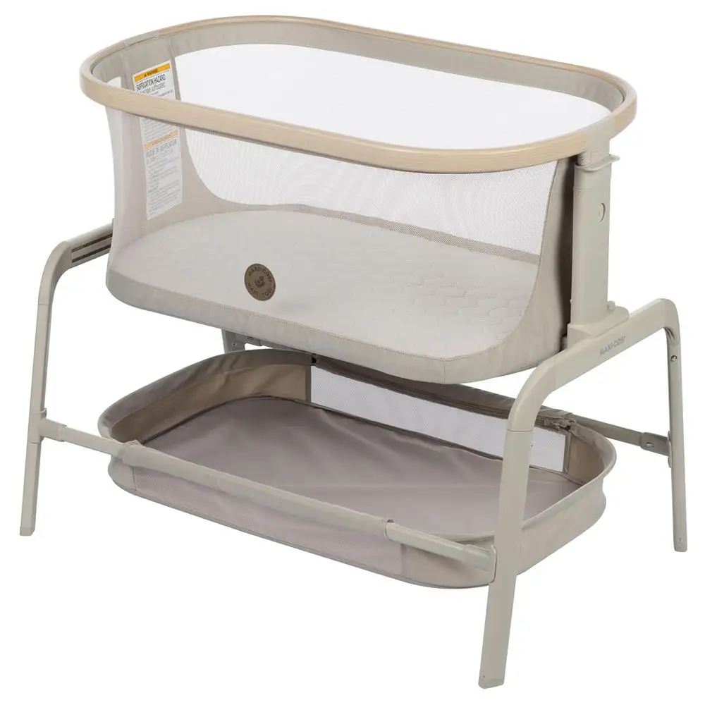 Portable Baby Bassinet Bedside Sleeper Adjustable Height Breathable Mesh Comfortable Supportive Mattress Infants 0 6 Months