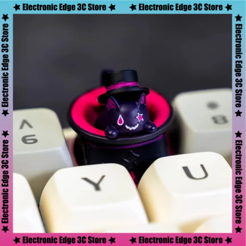 Cat Keycap Mechanical Keyboard  Genshin Lyney Funny Cat Keycap Ome Height 3d Printed Personalized Resin Keycap Game Peripheral