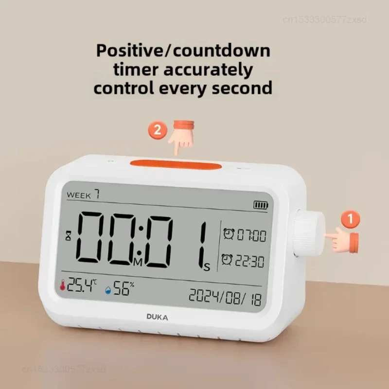 DUKA MT2 Thermohygrometer Alarm Clock Multi-function Temperature and Humidity Meter Sensor Indoor Clock Night Light Tools view 3