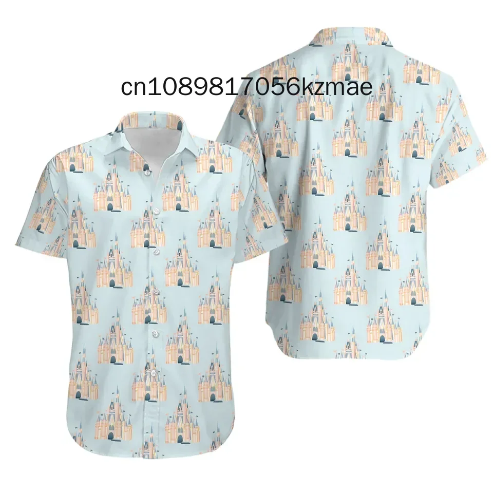 

Disney Magic Castle Aloha Hawaiian Shirt Summer Fashion Short Sleeve Shirts Men Women Casual Beach Shirts Disney Hawaiian Shirts