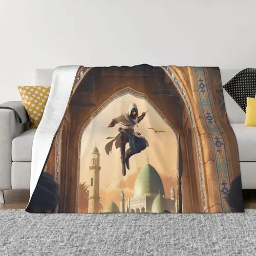 어쌔신 크리드 미라지 게임용 담요, 플란넬 프린트, 다기능 슈퍼 웜 스로우 담요, 침구, 사무실 러그 조각 