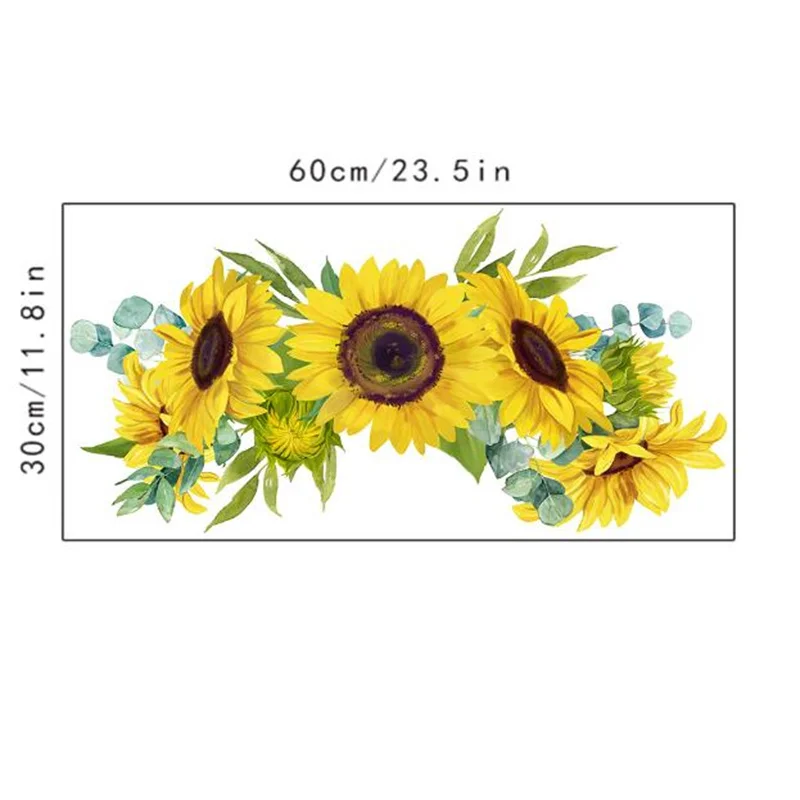 1PCS Abnehmbare Sonnenblumen Wand Aufkleber Küche Wasserdicht Aufkleber Wand Aufkleber Für Kinderzimmer Wohnzimmer Schlafzimmer Dekoration – Detail 9