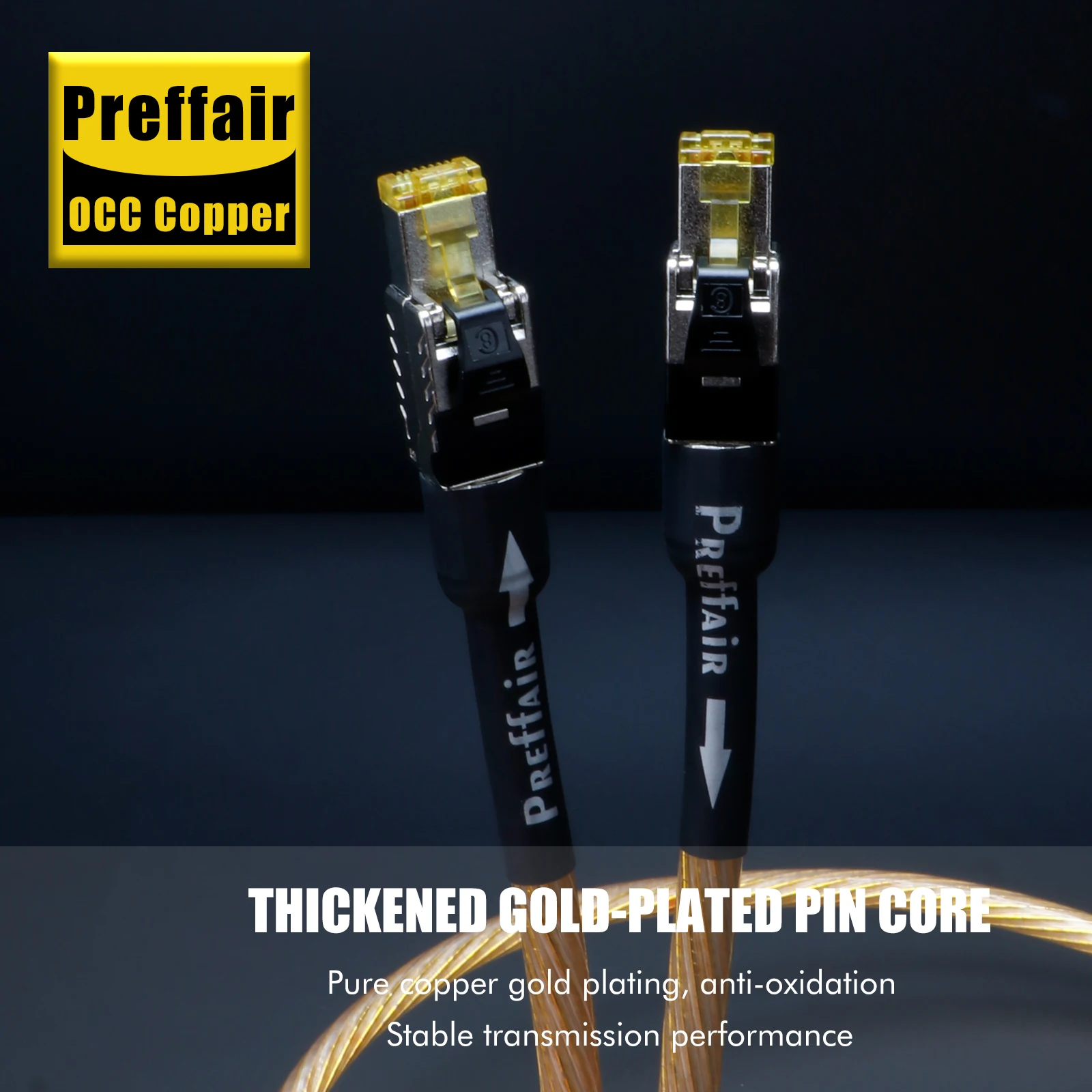 HIFI Ethernet Kabel Cat8 OCC Silber Lan Kabel RJ45 Stecker Netzwerk Kabel 40Gbps Geschwindigkeit Übertragung Patch Draht für LP TV Router – Detail 7