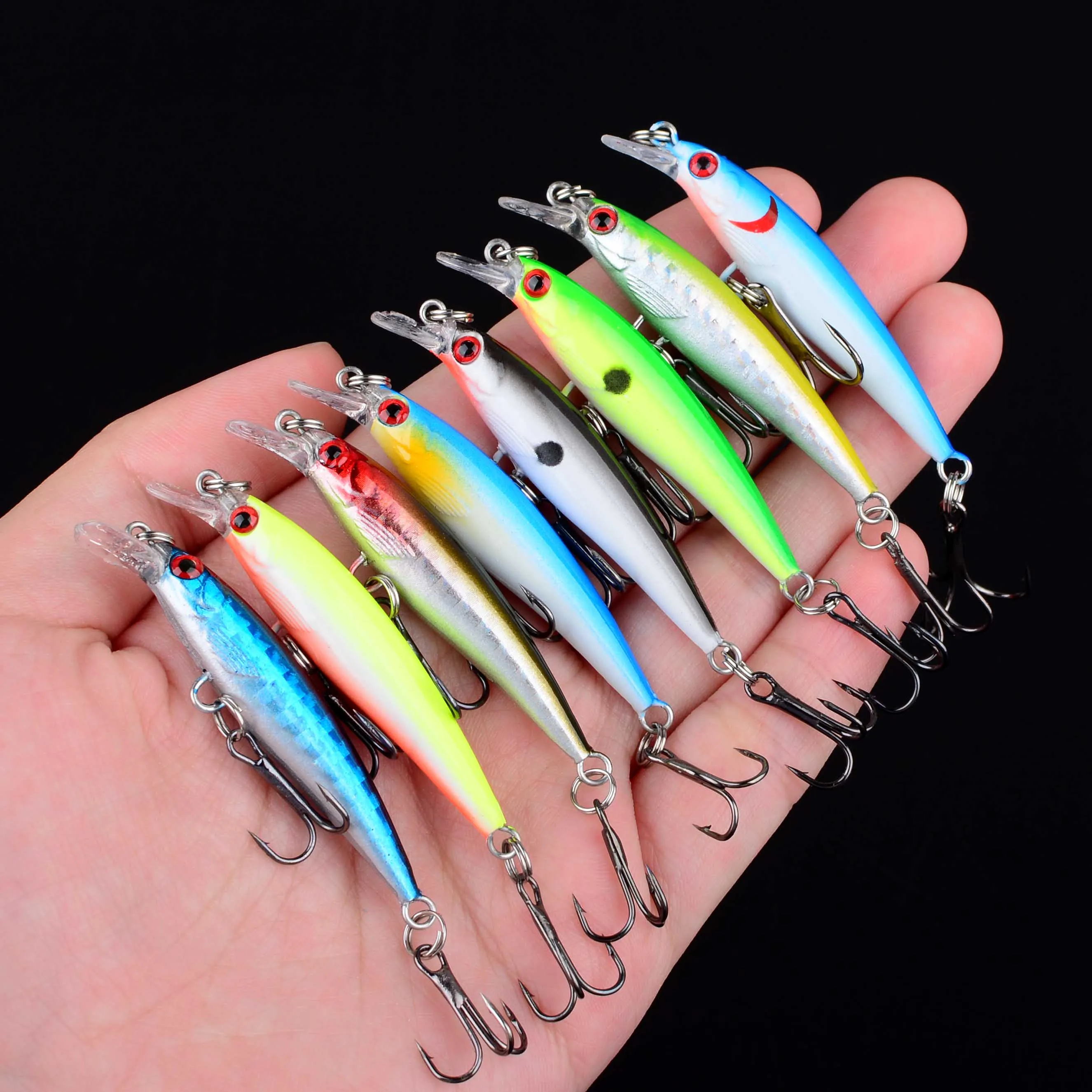1 Stück 5cm 2,1g Minnow Schwimmender Wobbler Harter Köder Kunstköder für See Fluss Hecht Karpfen Barsch Pesca Angeln