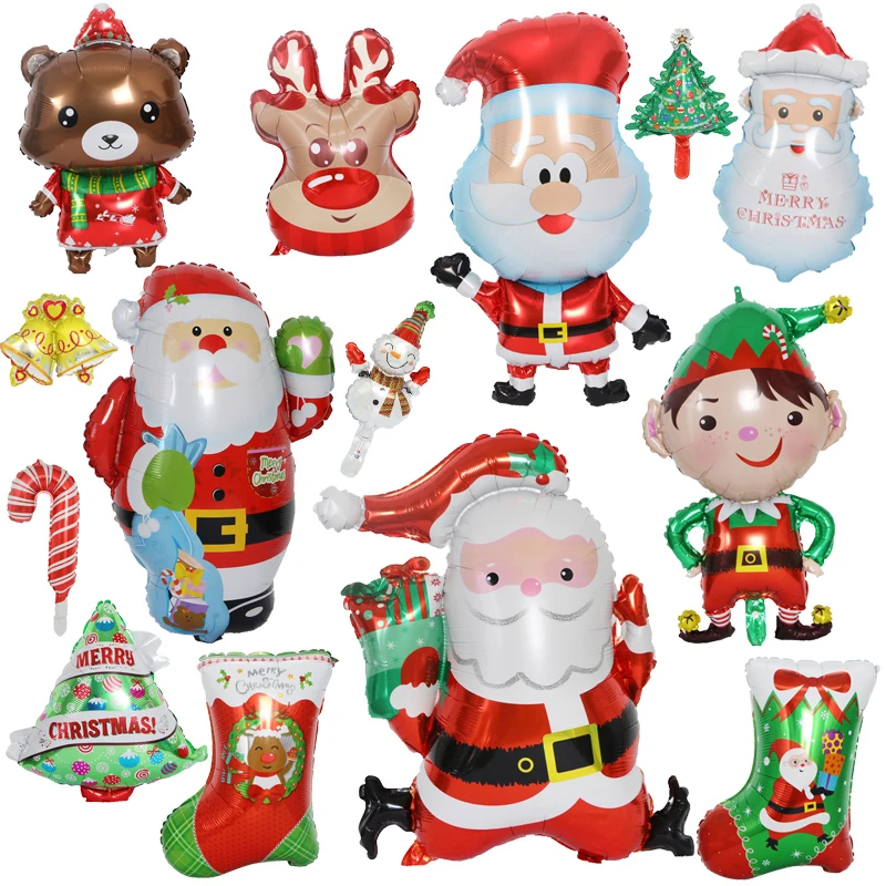 

Christmas Balloon Children's Toy Balloon Santa Claus Snowman Elk Christmas Stocking Balloon Holiday Decoration Balloon