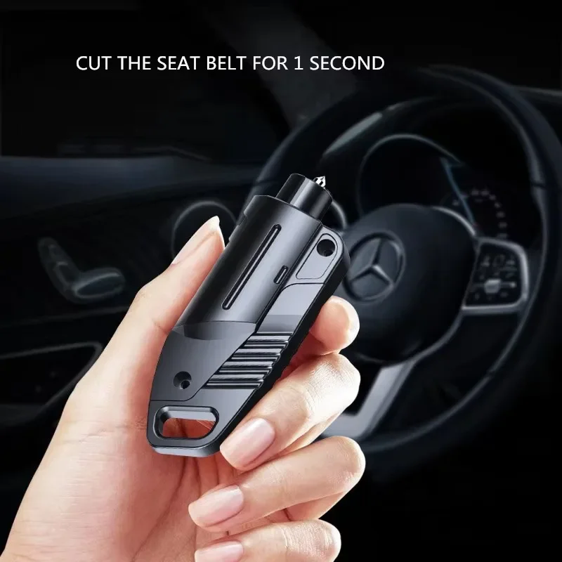 Mini Car Safety Hammer 2-In-1 Life Saving Escape Women Keychain Rescue Tool Window Glass Breaker Seat Belt Cutter Car Emergency