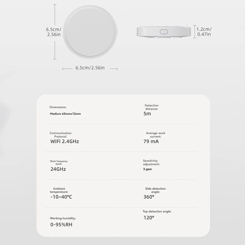 Tuya Wifi Human Presence Motion Sensor 24G Millimeter Wave Radar Detector Motion Detector APP Alarm Push Sensor