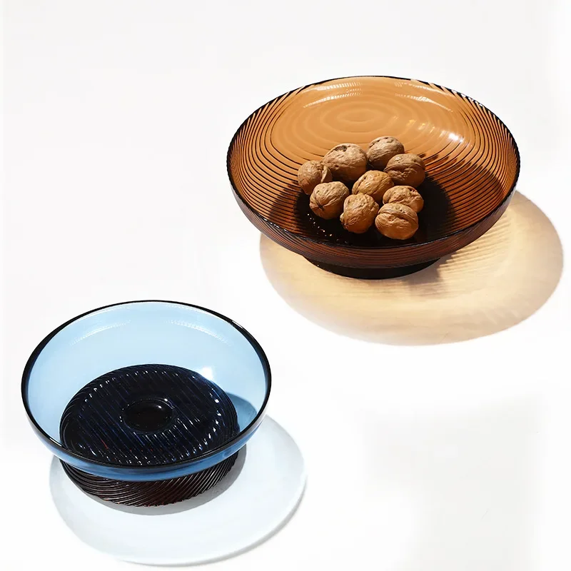 

Light luxury glass fruit plate, simple fruit plate, household living room dining table coffee table ornament