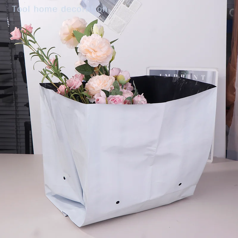 5Pcs PE Black White Seedling Planting Bag Nursery Growing Plants Bags With Holes For Garden Orchard Tree Transplanting Container
