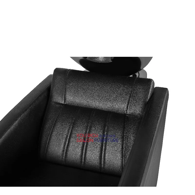 Portable Shampoo Bowls and Chairs Black Shampoo Bed Ceramic Basin Hair Salon Beauty Furniture