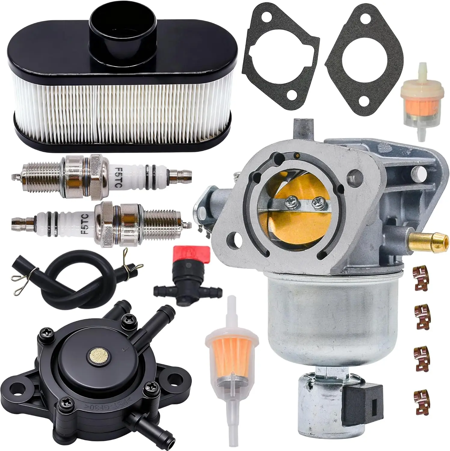 Фото Карбюратор FR691V 15004-0985 подходит для Kawasaki FR651V FS651V FS691V 15004-0829 с воздушным фильтром 11013-0726 и топливным насосом.