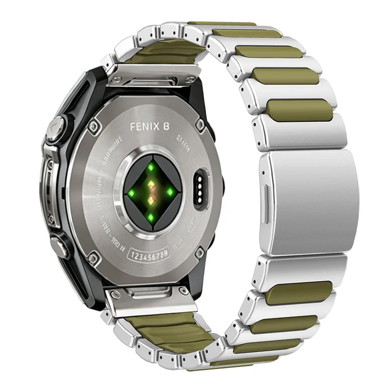 22mm 26mm Titanium Strap for Garmin Fenix 8 7X Tactix7 Enduro3 51MM 47MM Forerunner 965/955/945 Metal Silicone Magnetic Bracelet