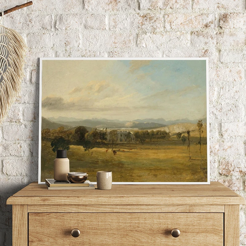 Vintage Landschaftsgemälde Poster und Drucke Leinwanddruck Wandkunst Bild für Wohnzimmer Heimdekoration