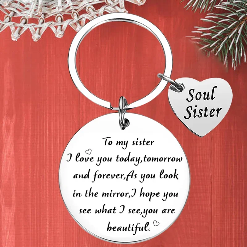 

Metal Sister Friendship Keychain Pendant BFF best friend Key Chains A Sister Christmas Birthday Gifts